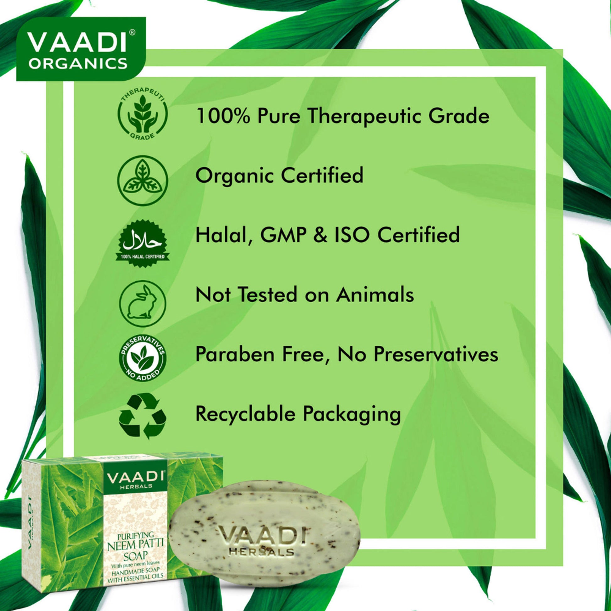 Vaadi Herbals Enticing Lemongrass Scrub Soap With Charcoal