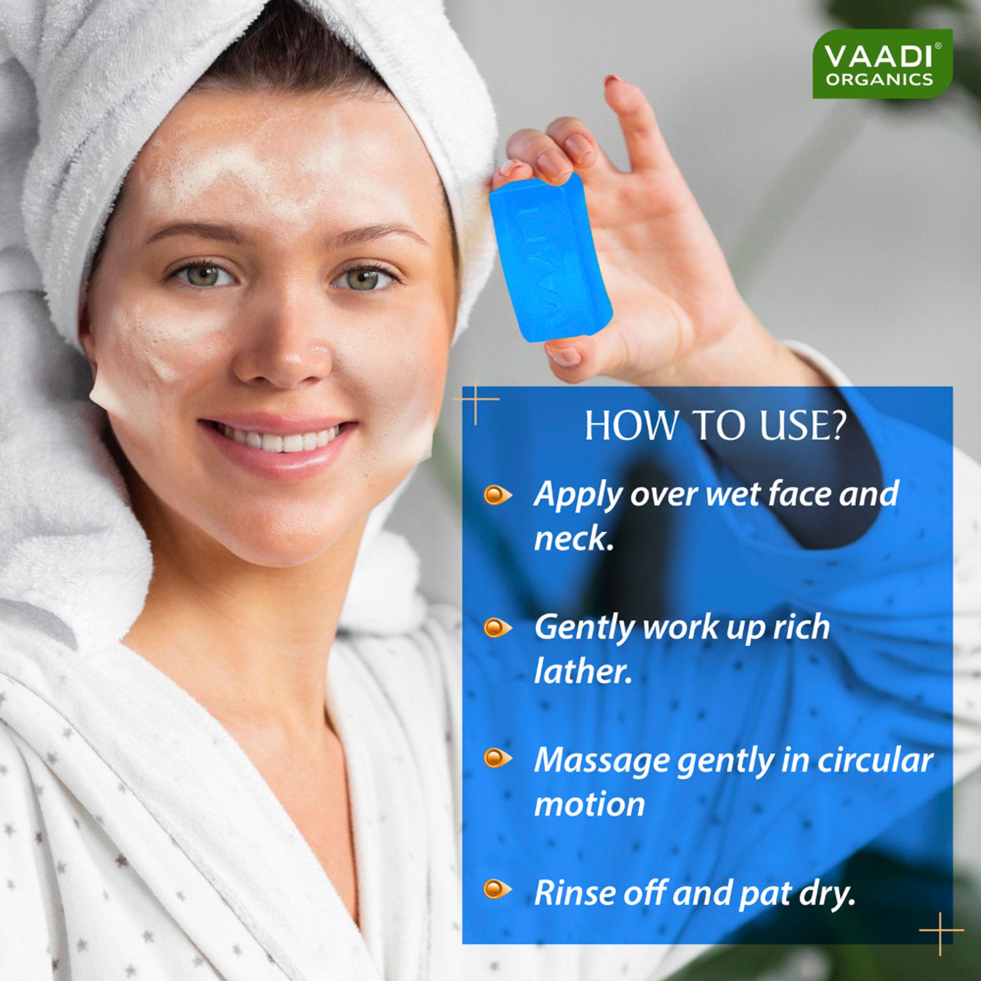 Vaadi Herbals Blueberry Facial Bar With Extract Of Mint Anti-Ageing/Anti Wrinkle