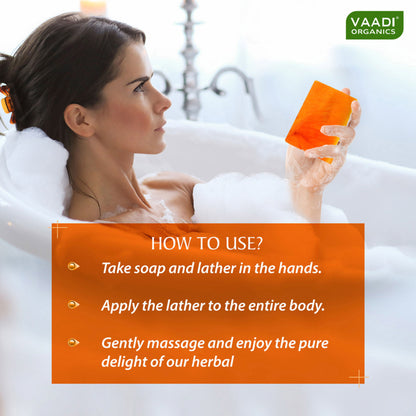 Vaadi Herbals Value Pack Of 3 Perky Peach Soap With Almond Oil