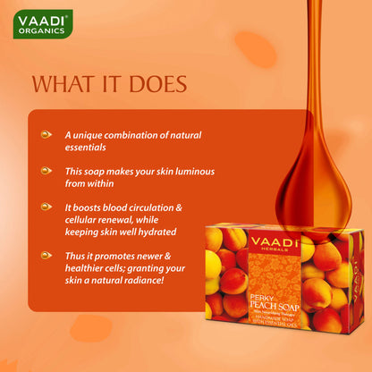 Vaadi Herbals Value Pack Of 3 Perky Peach Soap With Almond Oil