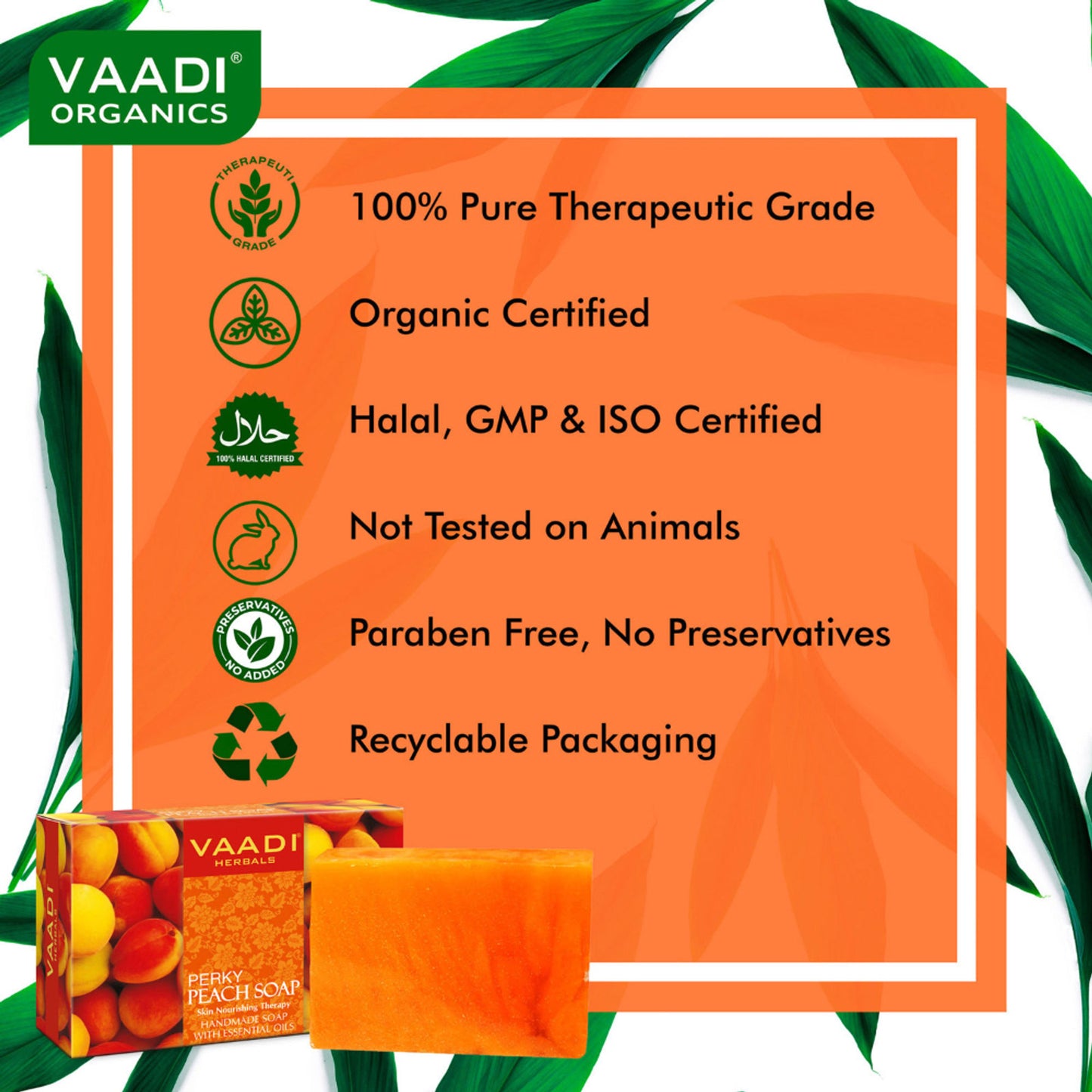 Vaadi Herbals Super Value Pack Of 6 Perky Peach Soap