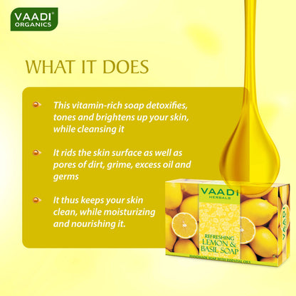 Vaadi Herbals Super Value Pack Of 6 Refreshing Lemon And Basil Soap