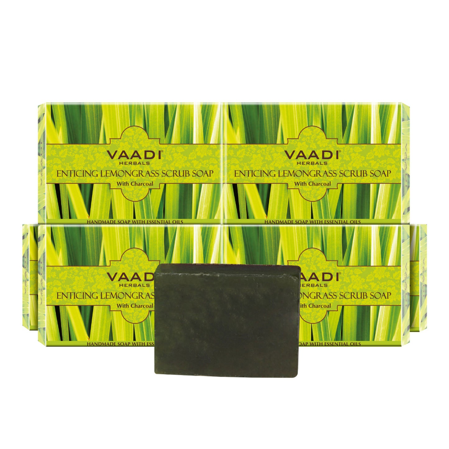 Vaadi Herbals Super Value Enticing Lemongrass Scrub Soap - Pack Of 6