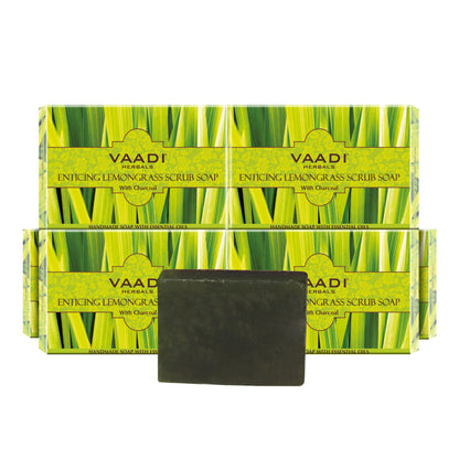 Vaadi Herbals Super Value Enticing Lemongrass Scrub Soap - Pack Of 6