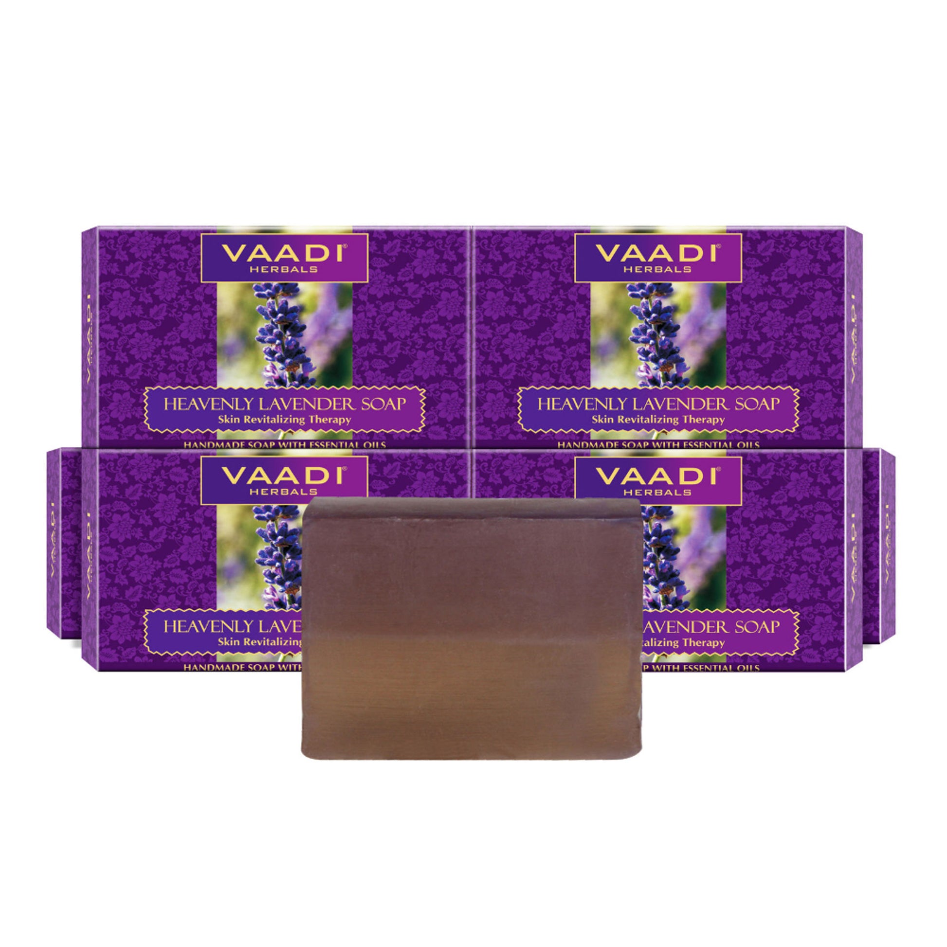 Vaadi Herbals Super Value Pack Of 6 Heavenly Lavender Soap With Essential Oils