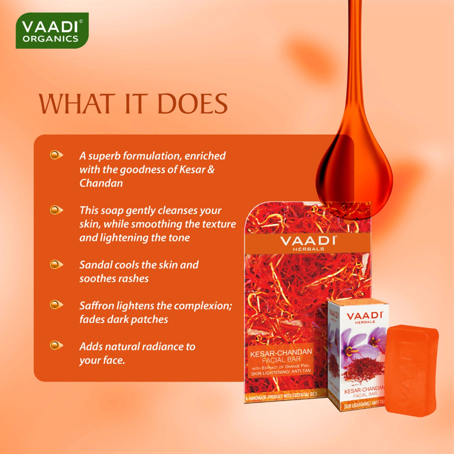 Vaadi Herbals Super Value Pack Of 6 Kesar Chandan Facial Bars