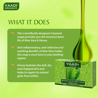 Vaadi Herbals Breezy Aloe Vera Soap - Pack Of 6