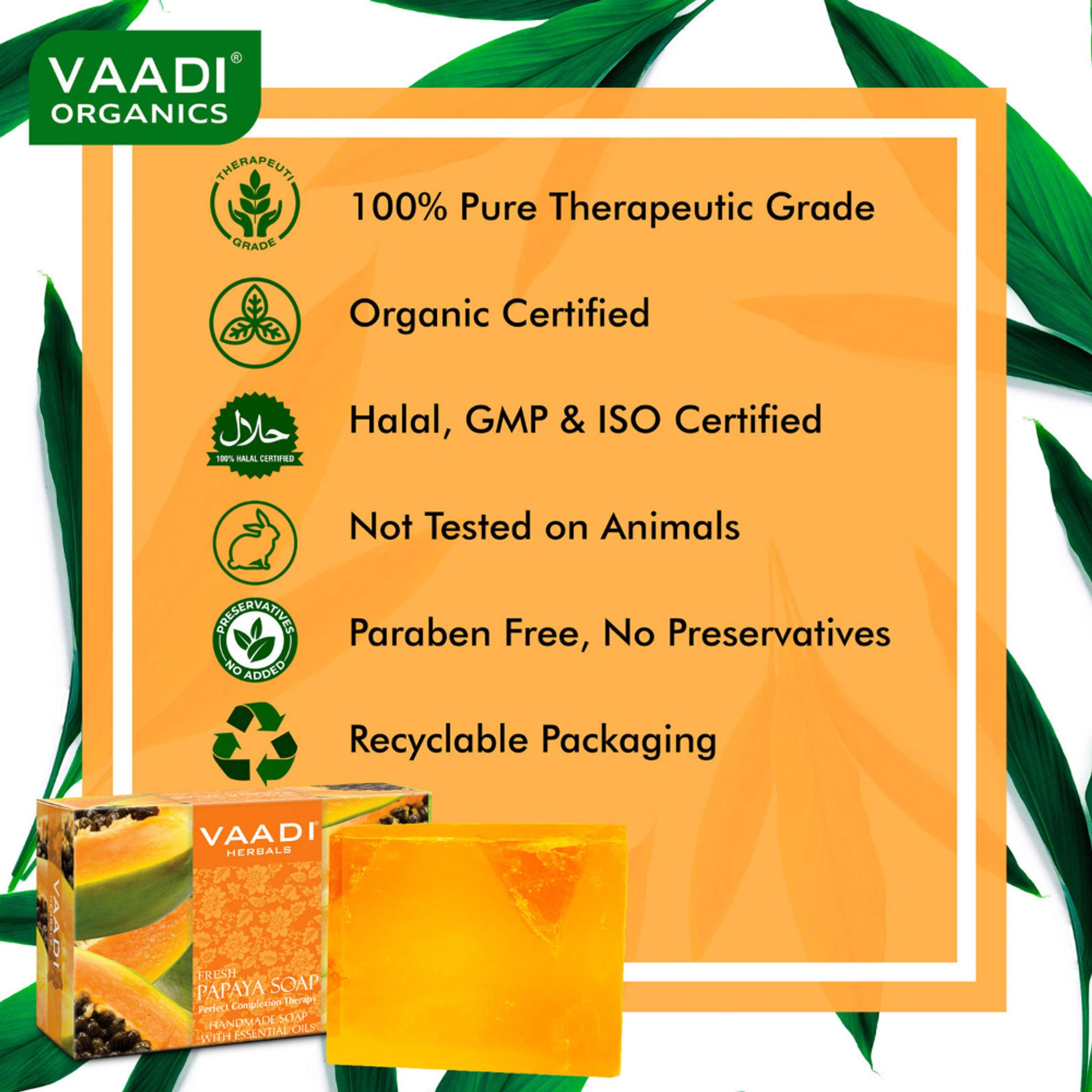 Vaadi Herbals Fresh Papaya Soap Pack Of 6