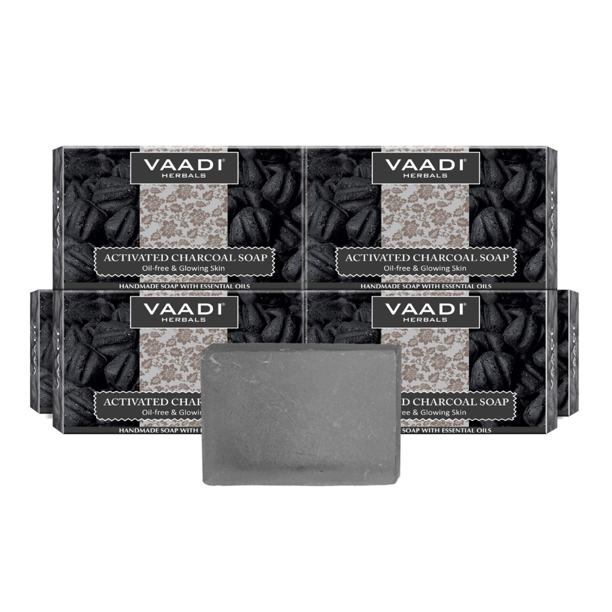 Vaadi Herbals Activated Charcoal Soap - Pack of 6