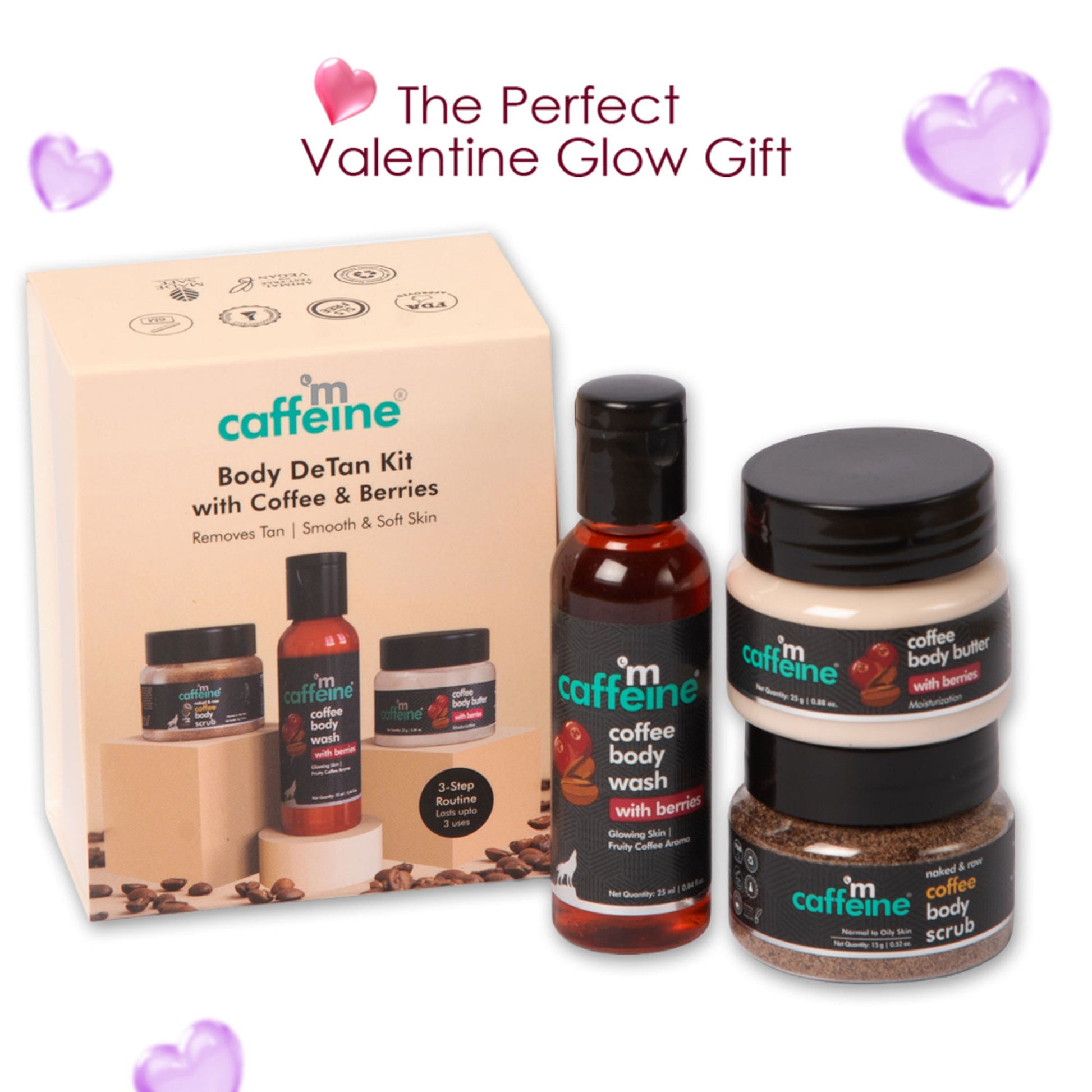 MCaffeine Mini Coffee & Berries Body De-Tan Kit â€“ Valentineâ€™s Day Skincare Gift