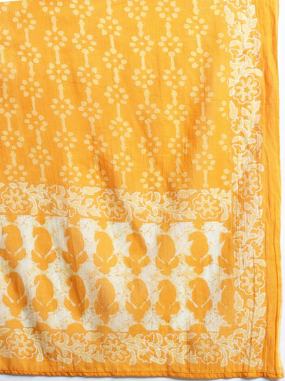 Indyancart IE Paisley Printed Pure Cotton Kurta with Trousers & With Dupatta