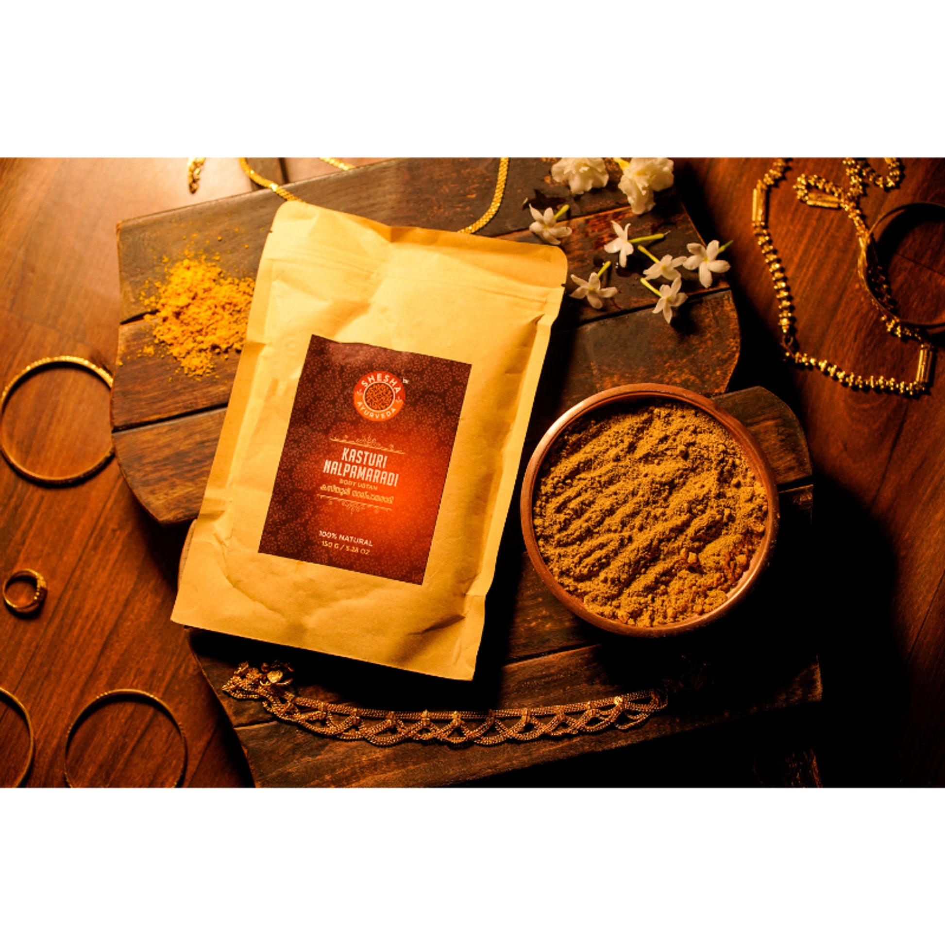 Shesha Ayurveda Kasturi Nalpamaradi Body Ubtan With Musk Turmeric For Tan Removal
