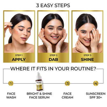 Streax Bright & Shine Face Serum For Brightening, Dark Spots Reduction
