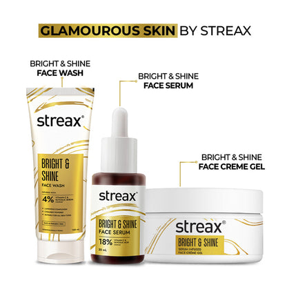 Streax Bright & Shine Face Serum For Brightening, Dark Spots Reduction