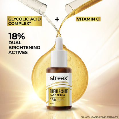 Streax Bright & Shine Face Serum For Brightening, Dark Spots Reduction