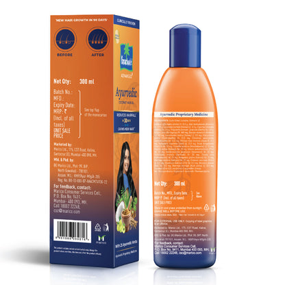 Parachute Advansed Ayurvedic Coconut Hair Oil, Hair Fall Control, Reduces Dandruff & Split End