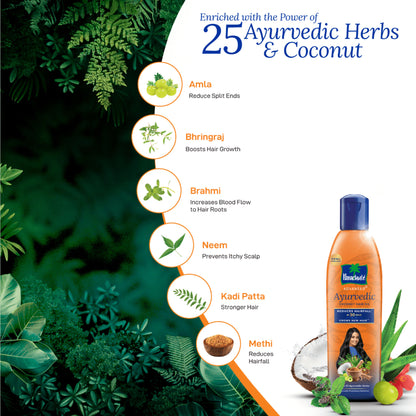 Parachute Advansed Ayurvedic Coconut Hair Oil, Hair Fall Control, Reduces Dandruff & Split End