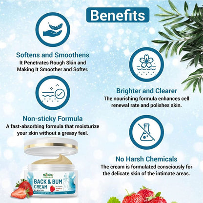Nutrainix Organics Back & Bum Scrub And Cream Reduce Dark Spots & Acne Removal Combo Set Of 2