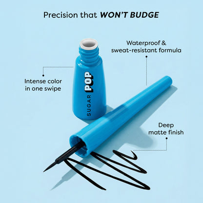 SUGAR POP Matte Eyeliner, Waterproof Smudge-Proof - Black