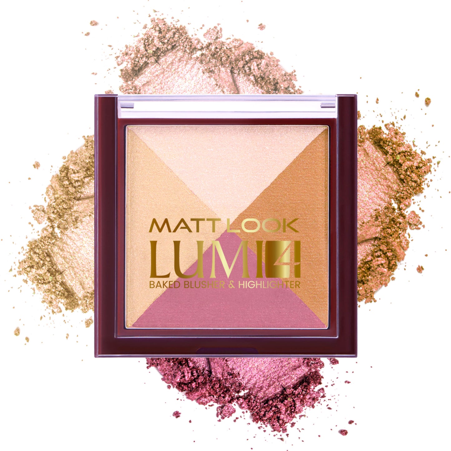Matt look Lumi 4 Baked Blusher & Highlighter - Lust Of Love