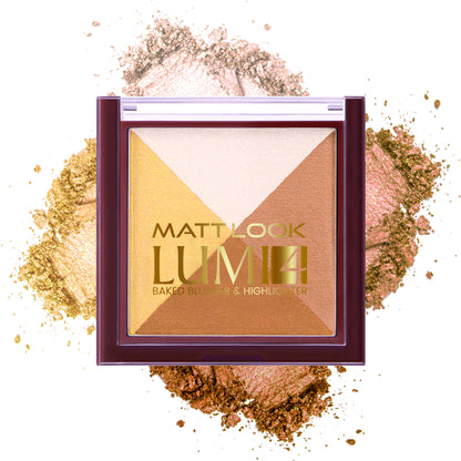 Matt look Lumi 4 Baked Blusher & Highlighter - Golden Hours
