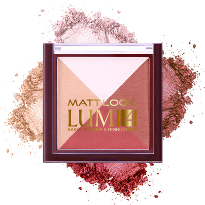 Matt look Lumi 4 Baked Blusher & Highlighter - Cherry Pop