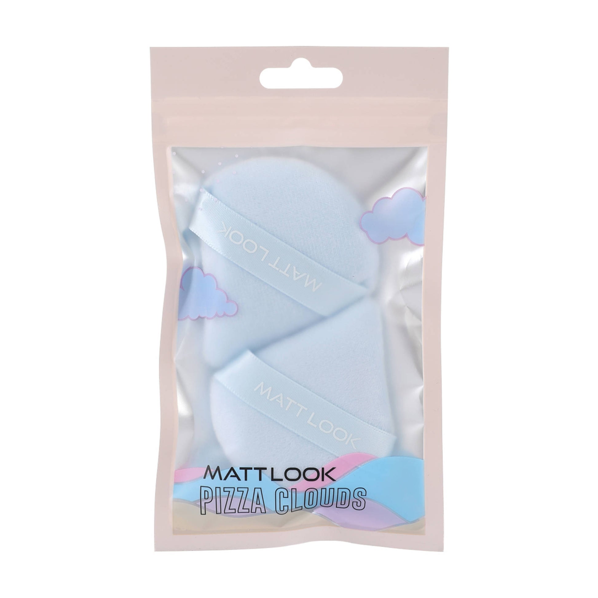 Matt look Pizza Clouds Powder Blue Puff - Pack Of 2