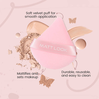 Matt look Pizza Clouds Powder Blue Puff - Pack Of 2