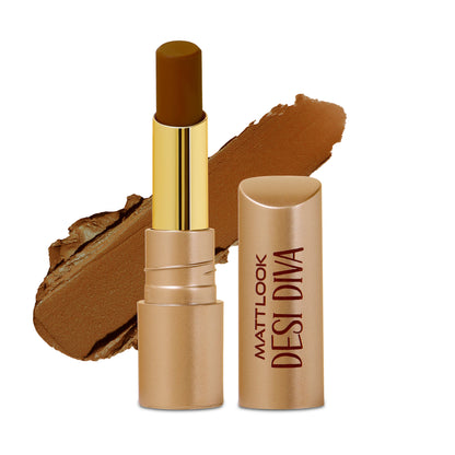 Matt look Desi Diva HD Matte Lipstick - Deep Cocoa-18