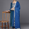 Dhiyona VA Women'sEthnic Motifs Embroidered Regular Chanderi Silk Kurta with Trousers & With Dupatta