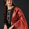 Dhiyona IE Ethnic Motifs Yoke Design Zari Kurta & Trousers With Dupatta