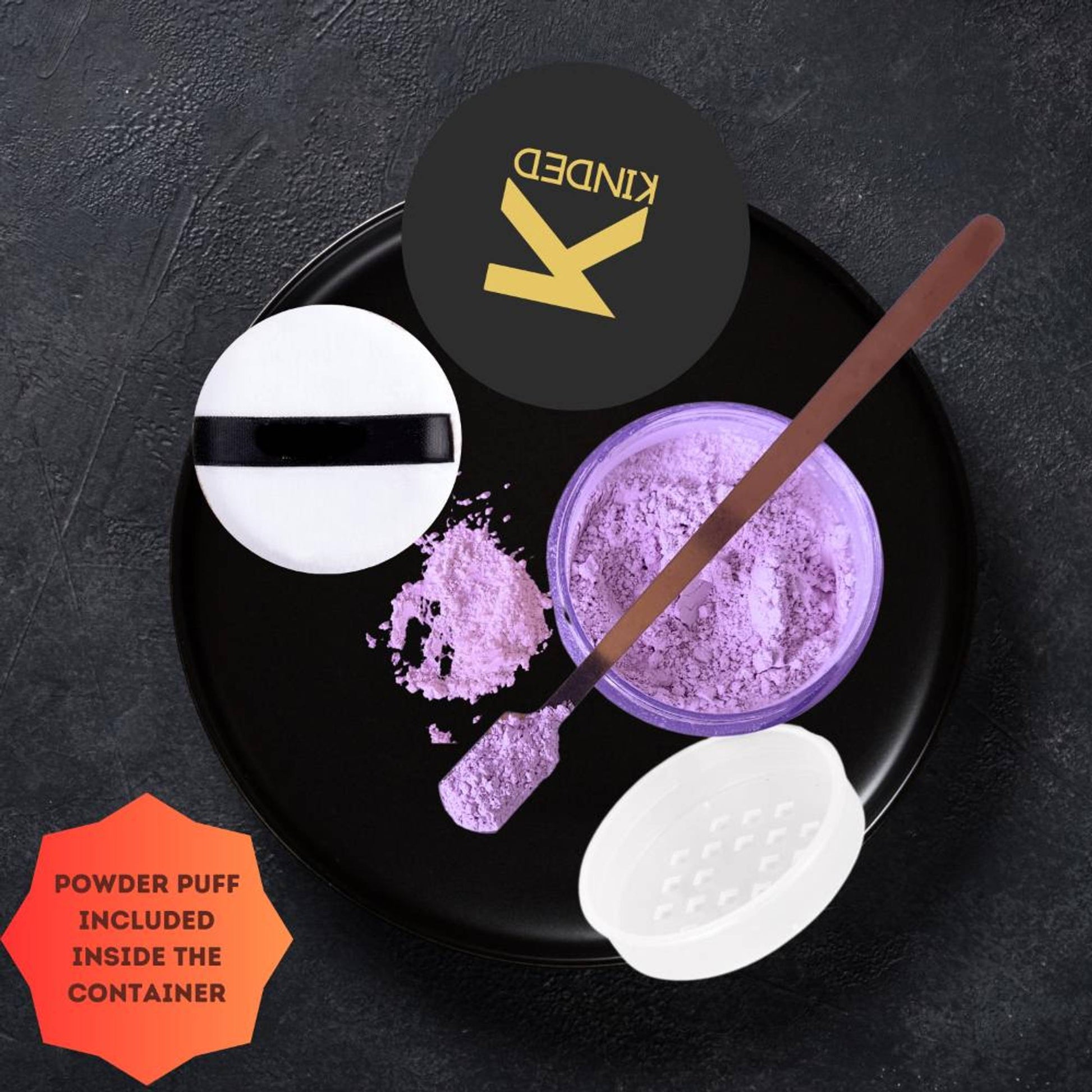 KINDED Setting Loose Powder with Puff - Violet Purple