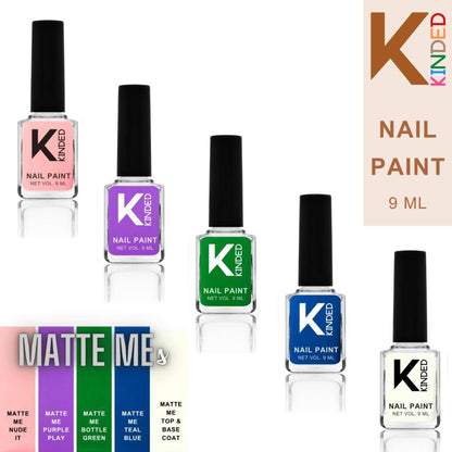 KINDED Nail Paint Nail Polish Matte Finish - Combo of 5 Matte Me
