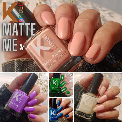 KINDED Nail Paint Nail Polish Matte Finish - Combo of 5 Matte Me