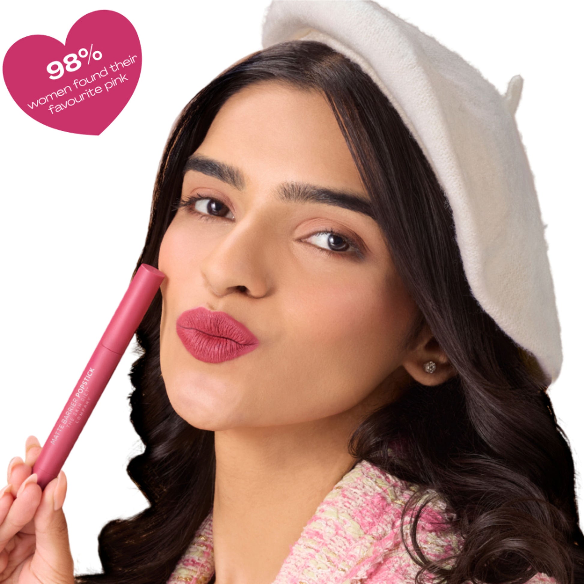 The Skin Diet Company Matte Barrier Popstick - Lipstick + Lip Liner - Paris Rose