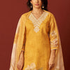 Dhiyona IE Women Floral Embroidered Cotton Kurta with Trousers & Dupatta