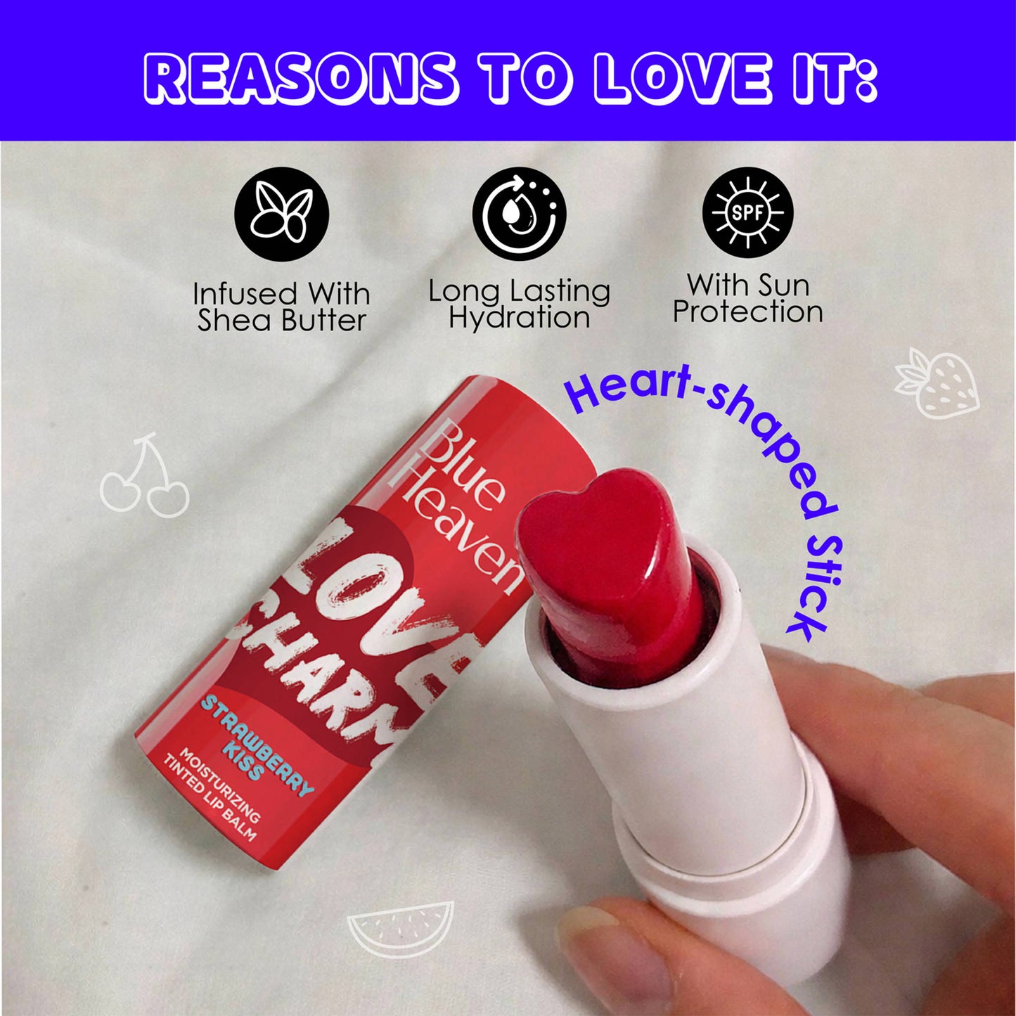 Blue Heaven Love Charm Tinted Lip Balm Pack Of 3 - Multicolor