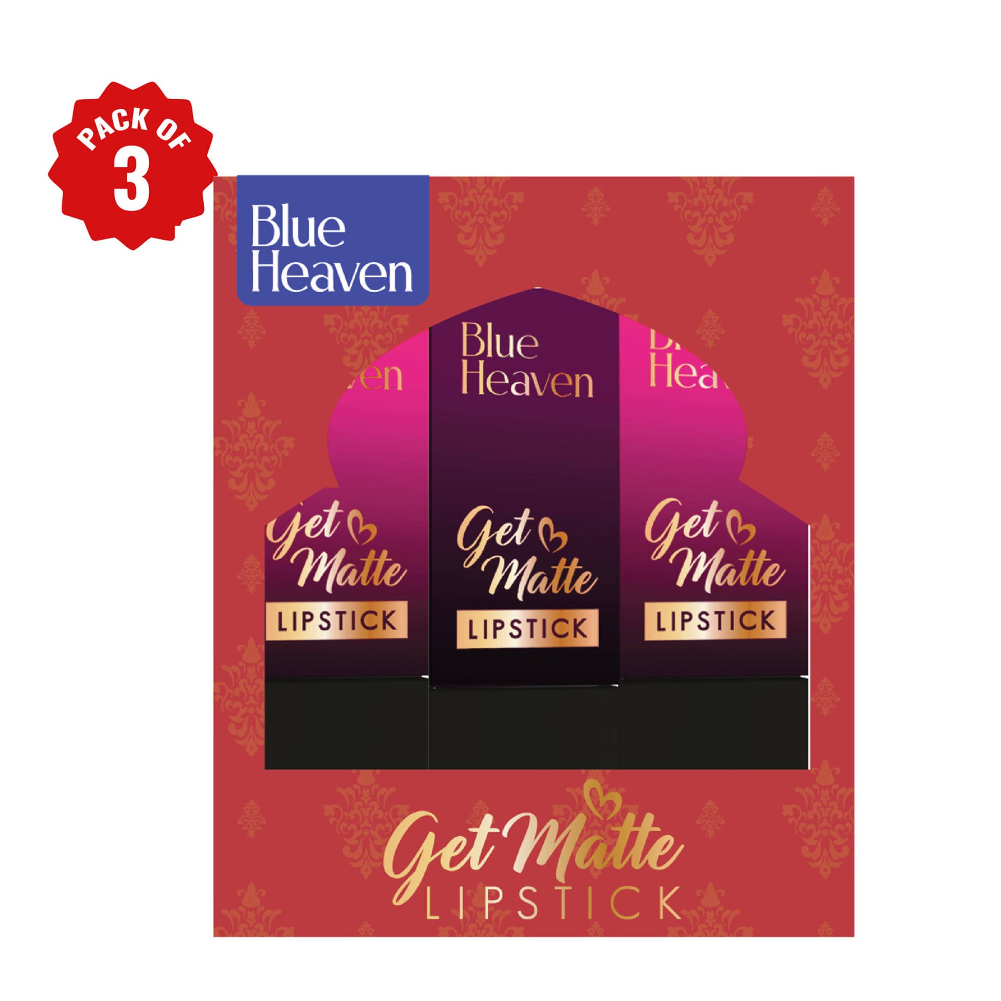 Blue Heaven Get Matte Lipstick Pack Of 3 - Maroon