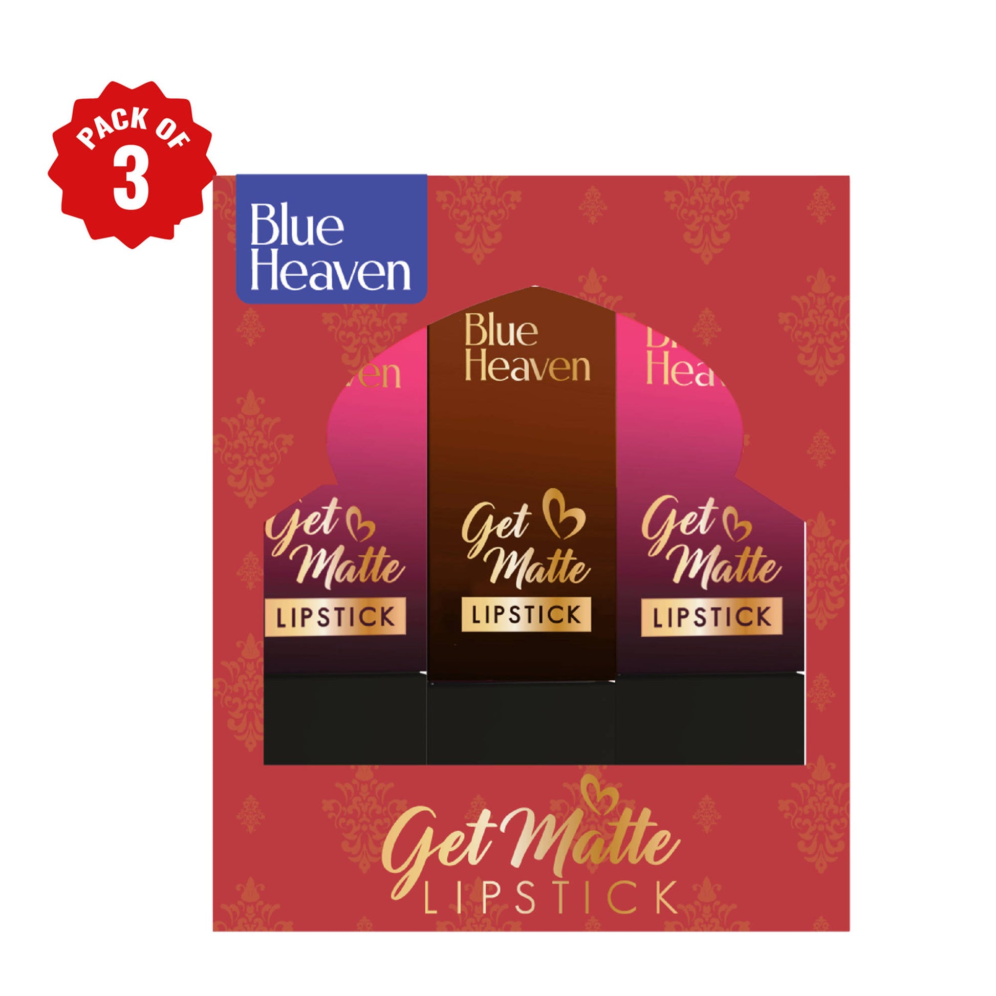 Blue Heaven Get Matte Lipstick Pack Of 3 - Brown