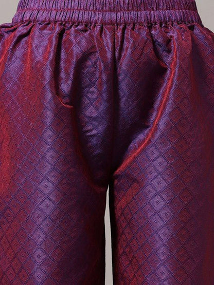 Dhiyona VA Women'sGeometric Woven Design Regular Zari Kurta with Trousers & Dupatta
