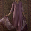 Dhiyona IE Floral Embroidered Regular Thread Work Straight Kurta With Trousers & Dupatta