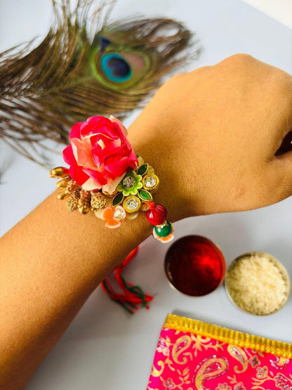 Anouk Set of 2 Floral Handmade Rakhi Set