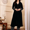 Dhiyona VA Women'sThread Embroidered Panelled Winter Kurta with Trouser