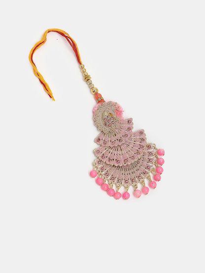 Anouk Unisex Set Of 2 Multicolor Peacock Design Stone & Beaded Bhaiya Bhabhi Rakhi
