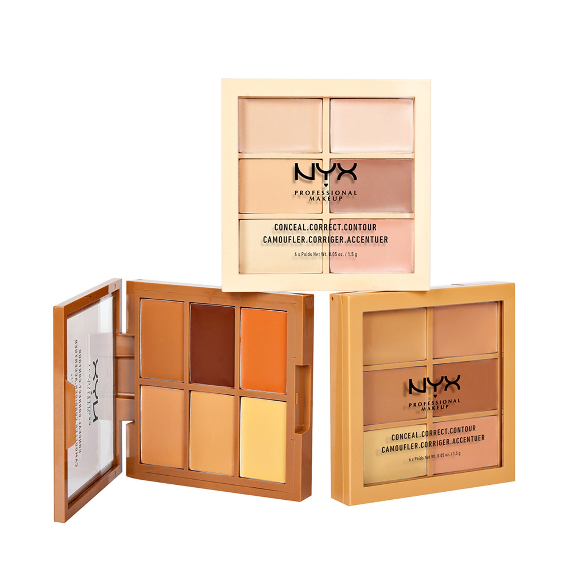 NYX Professional Makeup Conceal, Correct, Contour Palette - Light - 3CP03 Deep/Profond