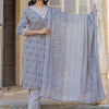 Dhiyona VA Women'sPaisley Printed Regular Thread Work Kurta with Trousers & With Dupatta