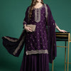 Dhiyona IE Ethnic Motifs Embroidered Regular Sequinned Kurta with Sharara & Dupatta