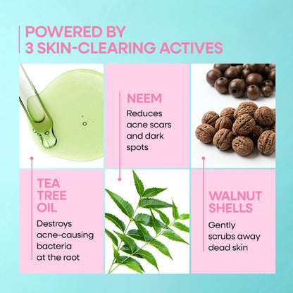 Nykaa Naturals Tea Tree & Neem Detox Face Scrub For Purifying, Acne Control & Clear Skin Glow - Tea Tree & Neem