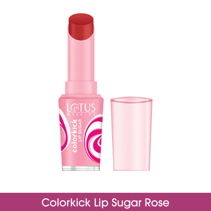 Lotus Make-Up Colorkick Lip Color Sugar Rose, SPF 20, Shea Butter & Vitamin E, Exfoliating - Sugar Rose