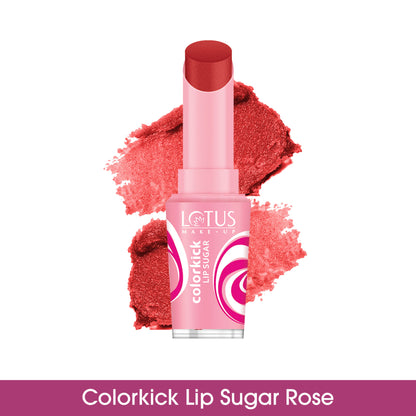 Lotus Make-Up Colorkick Lip Color Sugar Rose, SPF 20, Shea Butter & Vitamin E, Exfoliating - Sugar Rose